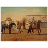 Ernesto Icaza Sánchez, MANGANEANDO A PUERTA DE CORRAL, Óleo sobre aglomerado de madera