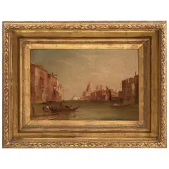 Alfred Pollentine, VISTA DEL GRAN CANAL DE VENECIA, Óleo sobre tela