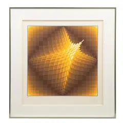 Jean-pierre Vasarely "yvaral", Estructura geométrica 1, Serigrafía E / A