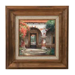 Firmado J. Hdez, Hacienda, Óleo sobre tela