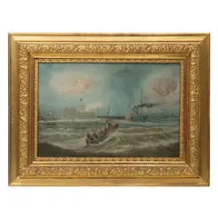 Firmado "priesttey", Kingston Harbour, Óleo sobre tela