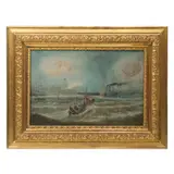 Firmado "priesttey", Kingston Harbour, Óleo sobre tela