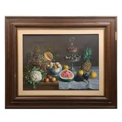 Naturaleza Muerta Con Frutas by Bernal del Río, Óleo sobre tela, offered Nov 2024