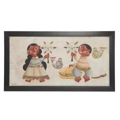 Niños con Flores by José María Servín, Óleo sobre madera, offered Nov 2024