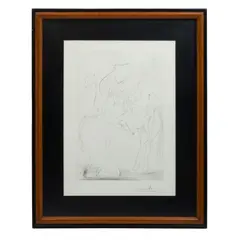 Salvador Dalí, Pareja a caballo, Grabado a la punta seca XLI / L
