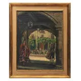 Anónimo, Asturianos y Sevilianos, Óleo sobre tela