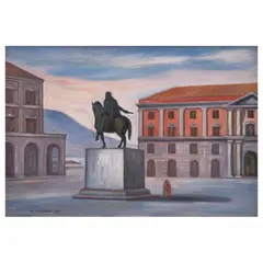 Raúl Anguiano, Piazza di Campidoglio, Roma, 1953, Óleo sobre tela