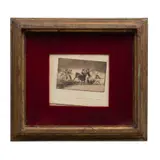 Francisco de Goya y Lucientes, Los moros se defendían haciendo un palenque con burros, Grabado al aguafuerte y a la punta seca