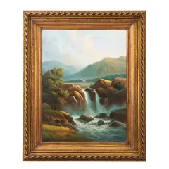 Jesús Orozco Martínez, Paisaje con cascada, Óleo sobre tela