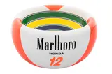 Ayrton Senna, MARLBORO MCLAREN F1 TEAM, Escultura de cristal en forma de bowl, pintada a mano