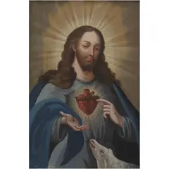 MÉXICO, CA. by Sagrado Corazón de Jesús, 1900, Óleo sobre tela, sold Nov 2024