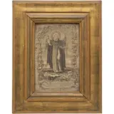 San Vicente Ferrer, MÉXICO, SIGLO XVIII, Grabado al aguafuerte sobre textil