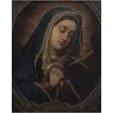 Virgen Dolorosa, MÉXICO, SIGLO XIX, Óleo sobre tela