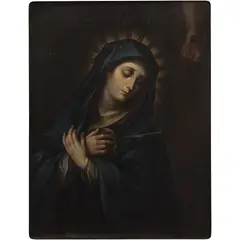 Andrés López, VIRGEN DOLOROSA, Oleo sobre tela