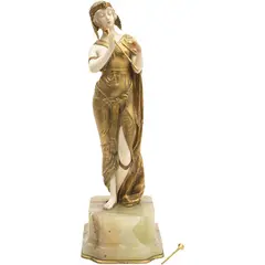 René Paul Marquet, FLAUTISTA, Escultura criselefantina con base de ónix