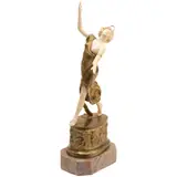 A. Ermler, BAILARINA, Escultura criselefantina con base de mármol