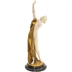 Ernst Seger, DESPUÉS DEL BAÑO, Escultura criselefantina con base de mármol