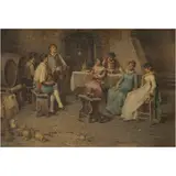 Francesco Peluso, ESCENA DE TABERNA, Óleo sobre tela