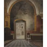 Jesús Morales Aguilar, VISTA DE INTERIOR DE SACRISTÍA, Óleo sobre tela