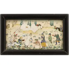 Escena Costumbrista, PERSIA, SIGLO XIX, Óleo sobre lámina de marfil