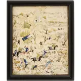 Escena Bélica, PERSIA, SIGLO XIX, Óleo sobre lámina de marfil
