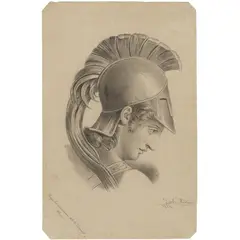 Isidro Martínez, PERFIL GRECOLATINO, Lápiz de grafito sobre papel