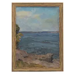 Autor Anónimo, Paisaje de playa, Óleo sobre tela