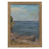 Autor Anónimo, Paisaje de playa, Óleo sobre tela