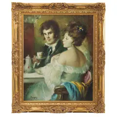 José Puyet, El té, Óleo sobre tela