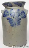 B.C. MILBURN / ALEXA Stoneware Churn by B.C. Milburn, circa 1850, Stoneware, sold Oct 2004