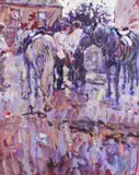 Arthur Maderson, Dusk, Tallow Horse Fair, Mixed Media