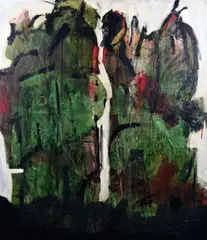 Brian Maguire, Nationwide Sweep for the Gang, Mixed Media on Board