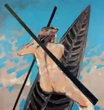 Charles Harper Rha, Lone Rower, Acrylic on Canvas
