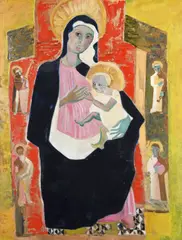 Fr Jack Hanlon, Madonna and Child, Oil on Board
