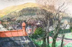 Joseph McWilliams Rua, View of Napoleans Nose, Cavehill, Belfast, Gouache