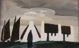 Markey Robinson, Coastal Cottages, Oil on Board