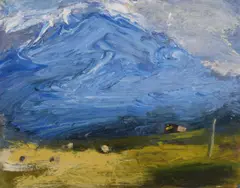 Blue Mountain by Melita Denaro, Oil on Board, sold Mar 2025