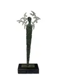 Padraic Reaney, Figure with Birds, Unique Bronze