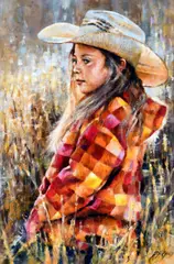 Philip Childs, Montana Girl, Oil on Board