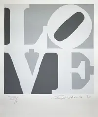 Robert Indiana, Book of Love - Black and Grey, Screenprint Crestwood Museum paper. From the deluxe edition of 50. Numbered XXVII/L (27/50).