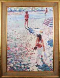 Arthur Maderson, Forget It , Beach Study, San Terenzo, Italy, Oil on Board