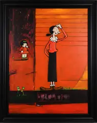Olive Oyl by Charlie Whisker, Oil on Canvas, sold Jun 2025