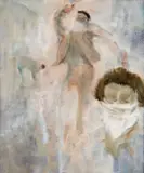 George Campbell, Belfast Rioters, Oil on Board