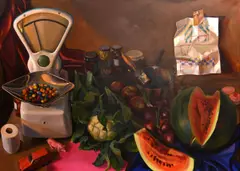 Geraldine O'Neill, Watermelon, Oil on Canvas