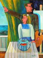Graham Knuttel, In the Artist's Studio, Oil on Canvas