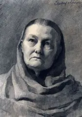 Laura Knight, The Artist's Mother, Pencil Drawing