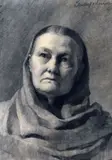 Laura Knight, The Artist's Mother, Pencil Drawing
