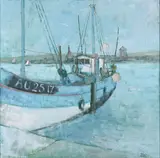 Richard Croft, Blue Boat, Oil on Canvas