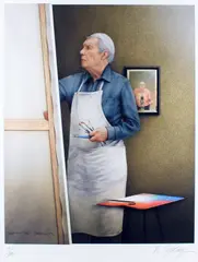 Robert Ballagh, Louis Le Brocquy In His Studio, Limited Edition Print, 6 of 100.