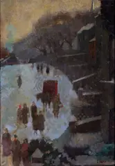 Tom Carr, Belfast Street, Oil on Canvas